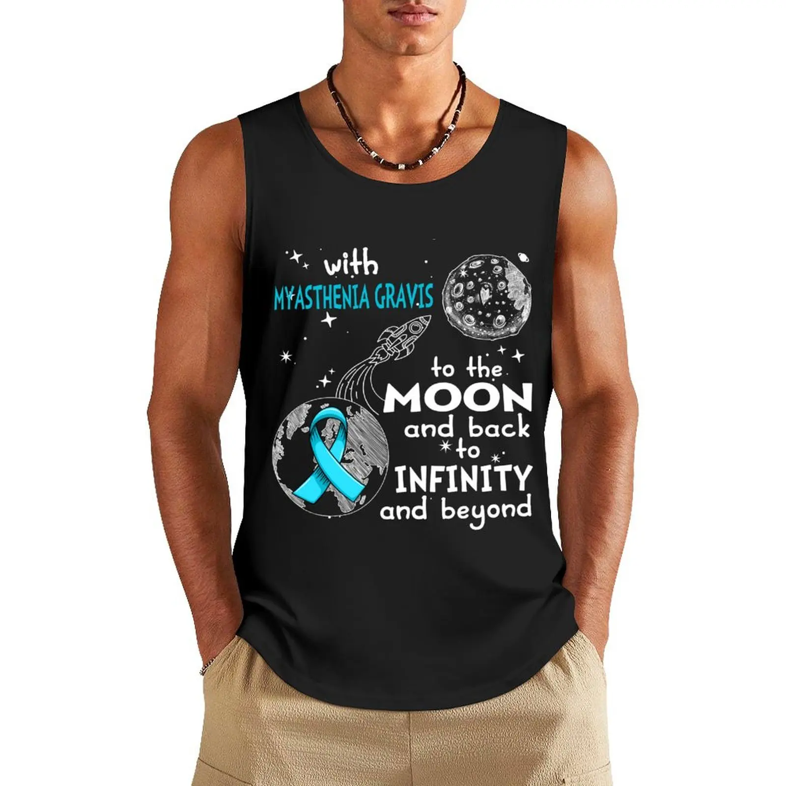 I Love Someone With Myasthenia Gravis To The Moon And Back Tank Top sleeveless tshirts for men t shirts Gym wear