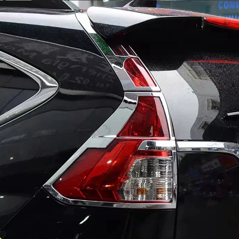 For Honda CRV 2012 2013 2014 2015 2016 ABS Chrome After Rear Tail Lights Lamp Covers Frame Trim Car Quality Styling Sequins 4pcs