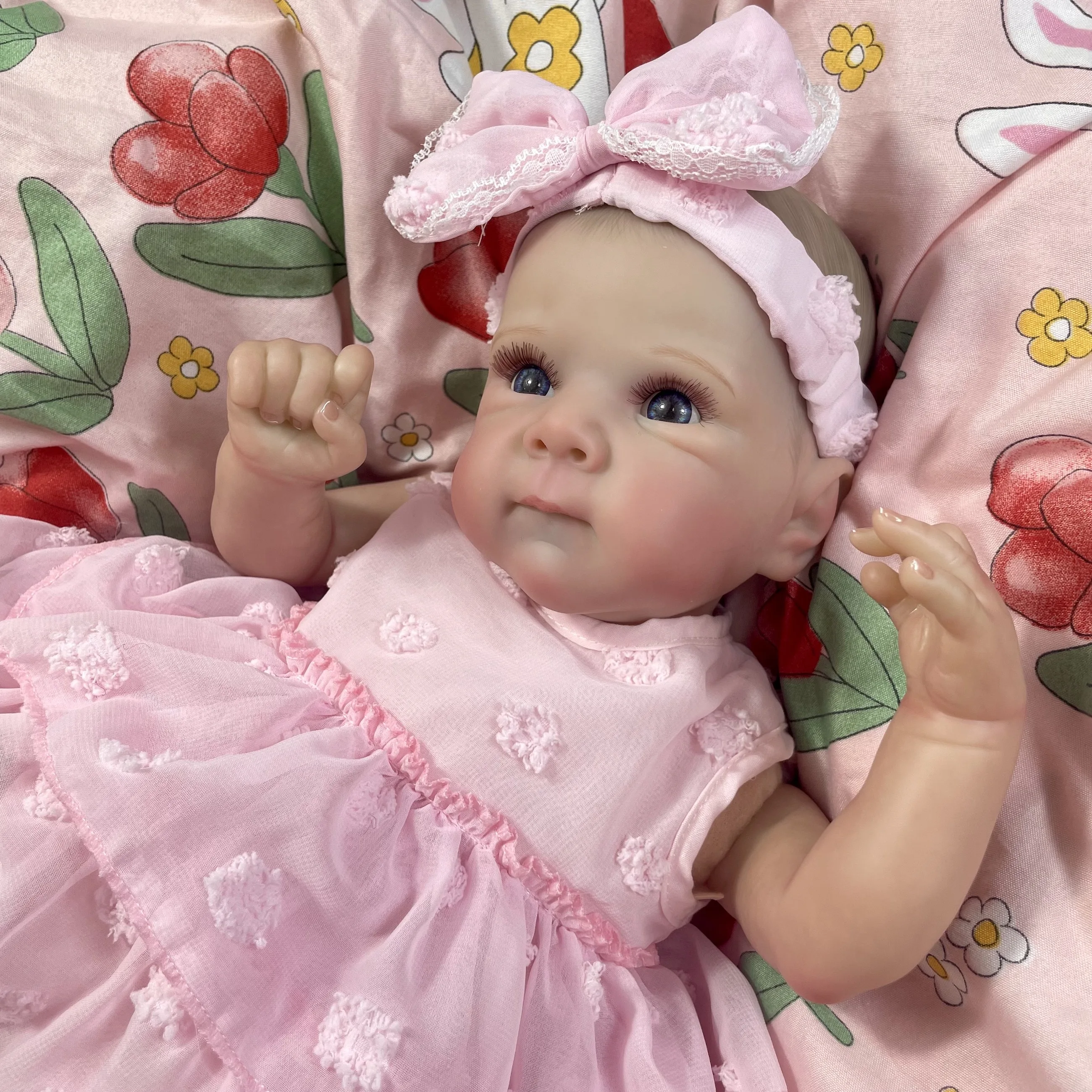 19 Inch Lifelike Reborn Baby Doll Bettie Girl With Blue or Brown Eyes Newborn 3D Skin Visible Veins Handmade Toys Christmas Gift