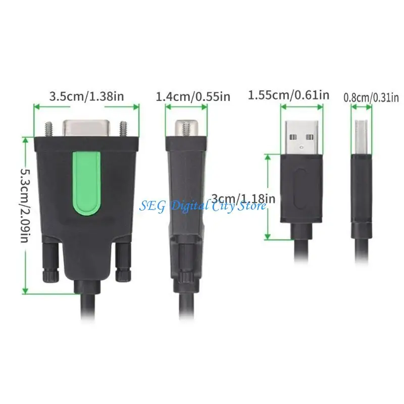 U75B USB do RS232 Adapter seryjny USB2.0 Kabel adaptera danych DB9 Port dla drukarki