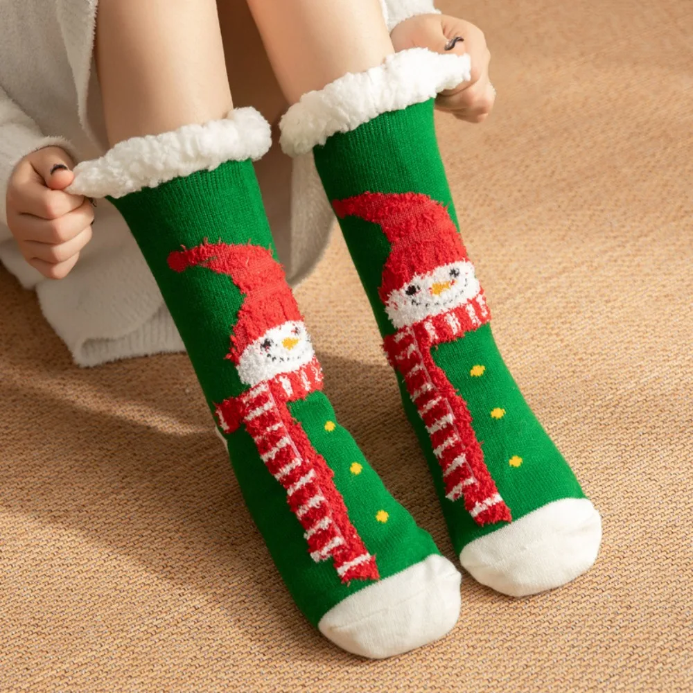 

Soft Cartoon Thick Thermal Socks Anti Slip Winter Slipper Socks Hosiery Plush Christmas Floor Socks Indoor