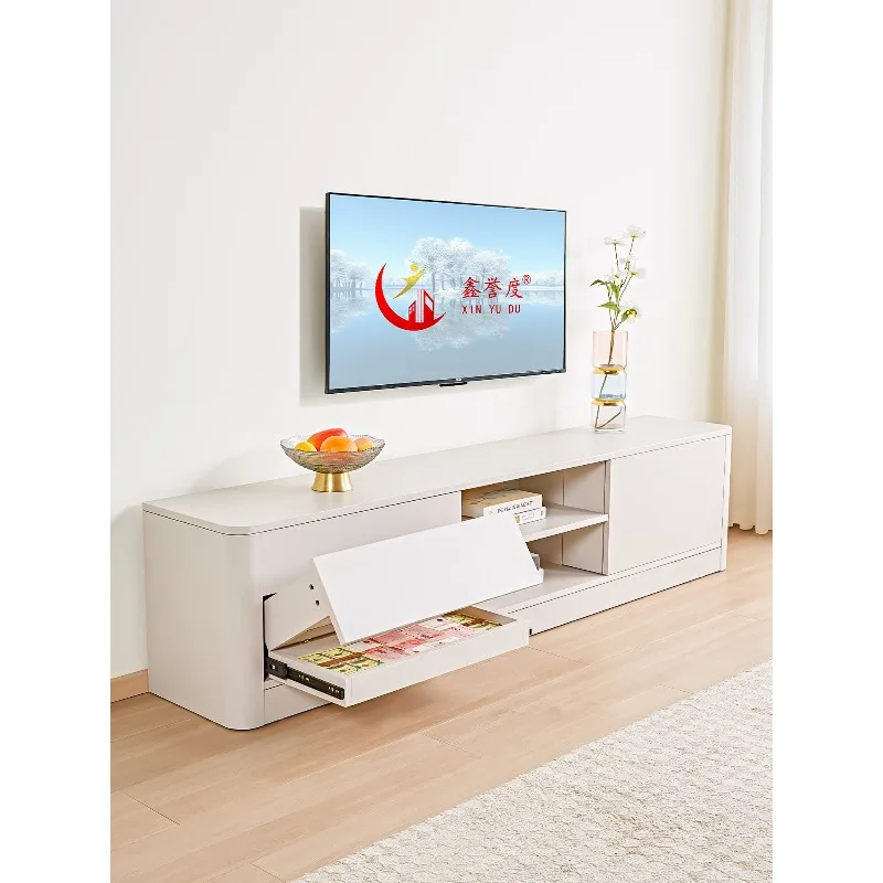 Concealed TV cabinet Floor-to-ceiling simple living room 2026 new storage E0 light luxury high-end storage locker