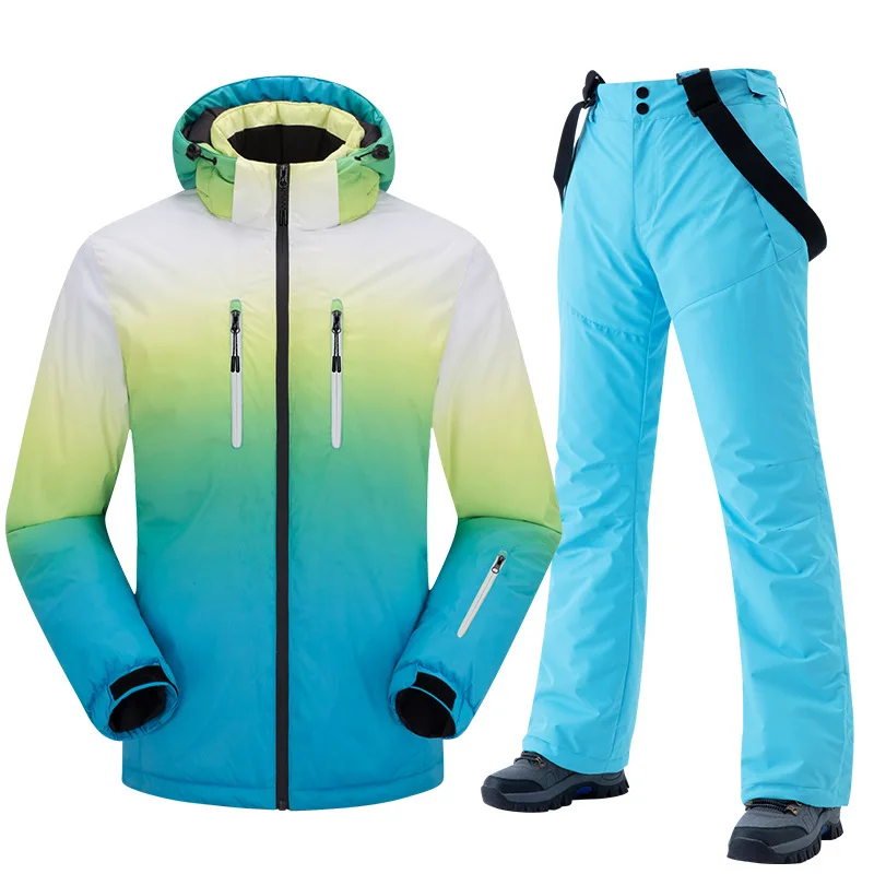 Thickened Fleece Ski Suit Set for Men And Women Hot Sale Of The Season Winter Sports Fashion Urban Style Zipper Closure Polye...