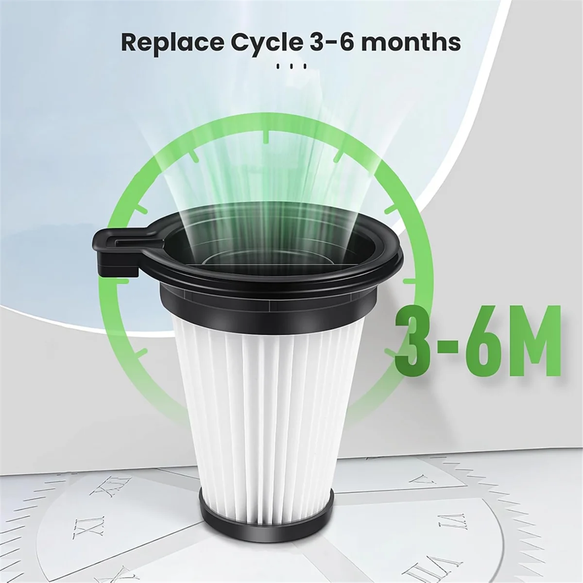 QA88X 4 peças de filtros de substituição para aspirador de pó sem fio Wyze, conjunto de acessórios de filtro removível e lavável