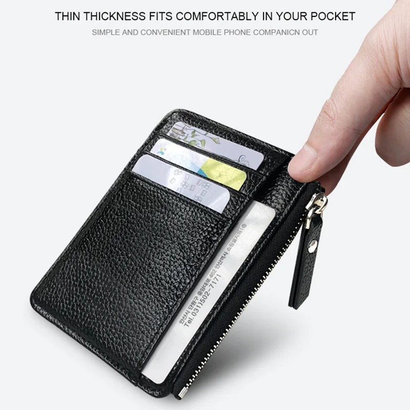 1PCS Man Purses Ultra Thin Mini Business Bank Credit Card Holder Wallet Simple Black Women Small Coin Cards Cover Pouch Case Bag