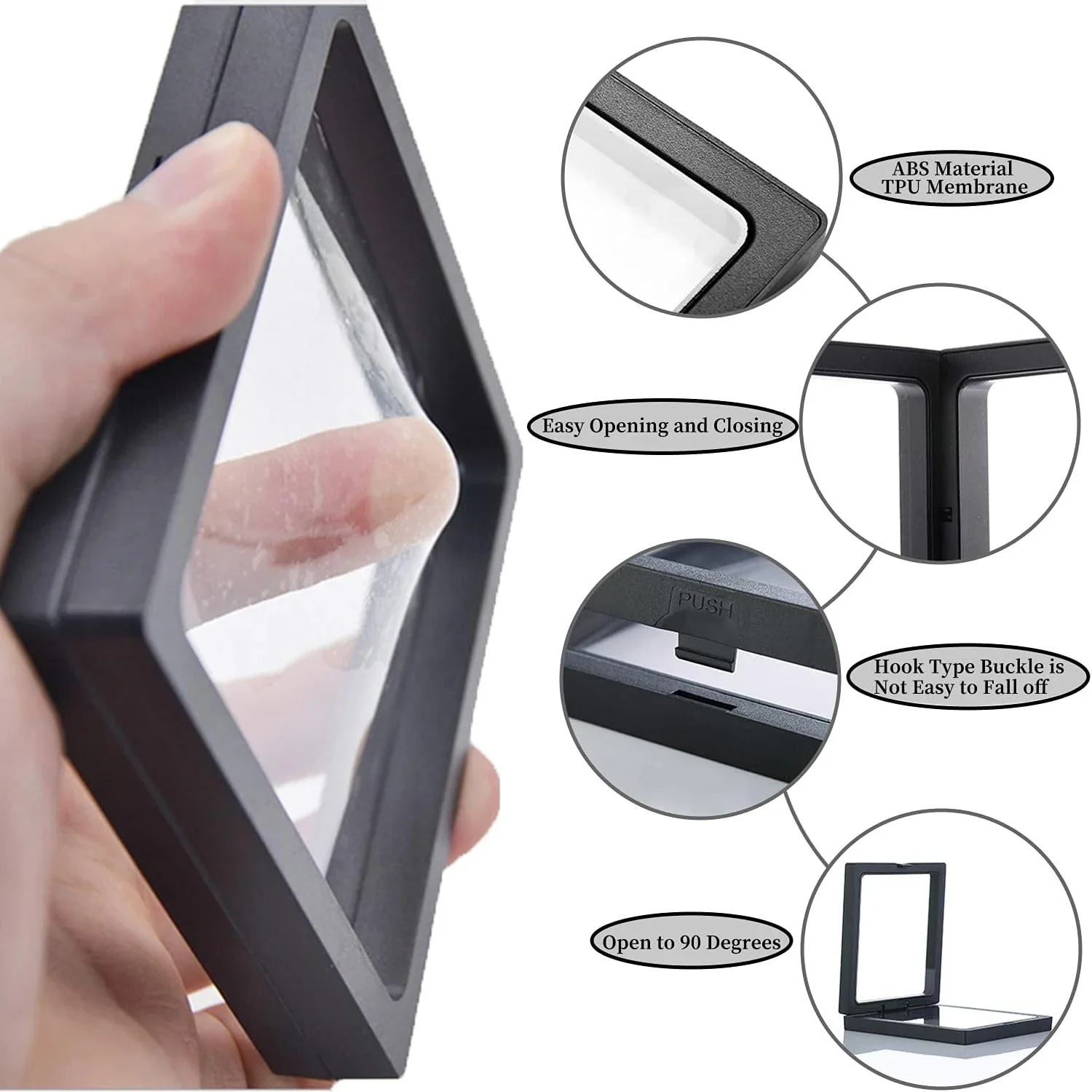 5 مجموعة 11 سنتيمتر ثلاثية الأبعاد إطار عائم عرض موقف شفاف PE صندوق تخزين المجوهرات إطار تعليق للديكور المنزل