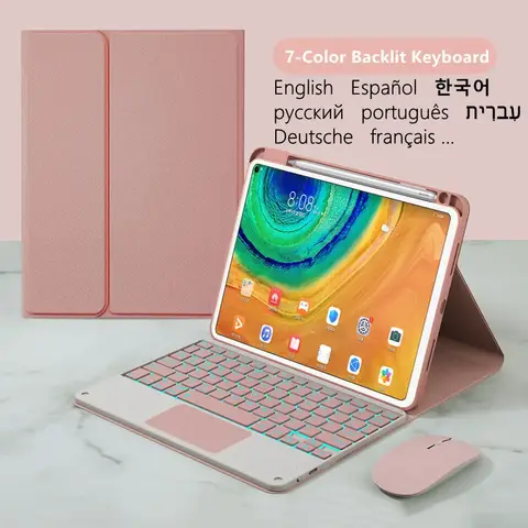 Case for Huawei Matepad T10 T10s Cover Funda for Huawei Matepad T 10s 10.1 9.7 Russian Korean Spanish Portuguese Keyboard Case