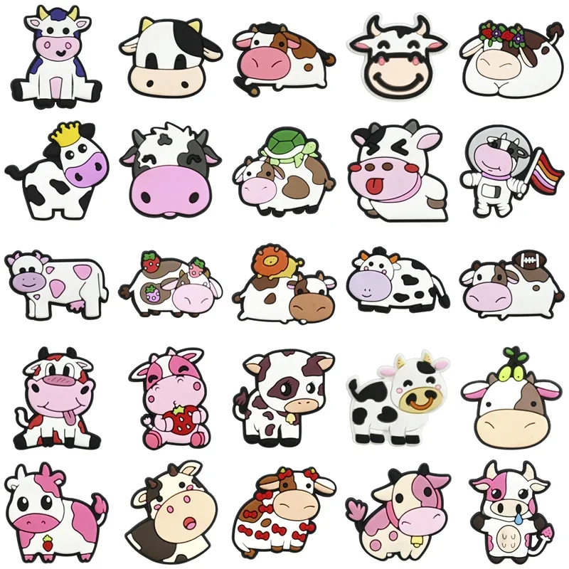 Shoe Charms for Crocs Accessories Cow Shoes Charm for Croc Decorations Pins Men Accessory Jeans Woman Clogs Clips Badges