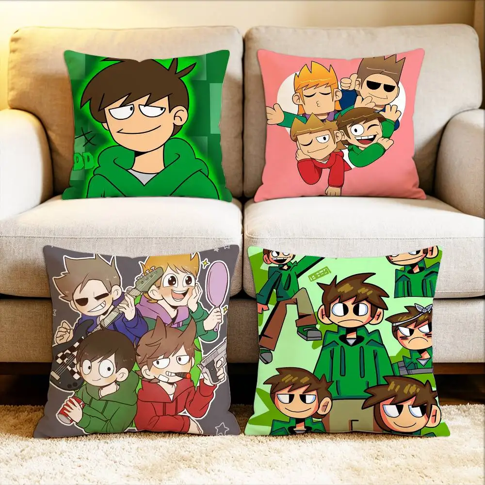 

E-Eddsworld Edd Tom Matt Tord Round Various Sizes Square Pillow Case For Car Home Bedchamber Decor