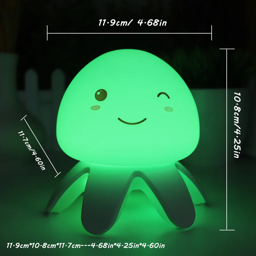 調節可能な LED かわいいタコナイトライト屋内寝室ナイトライト調節可能な色リリース音楽子供の誕生日ギフト