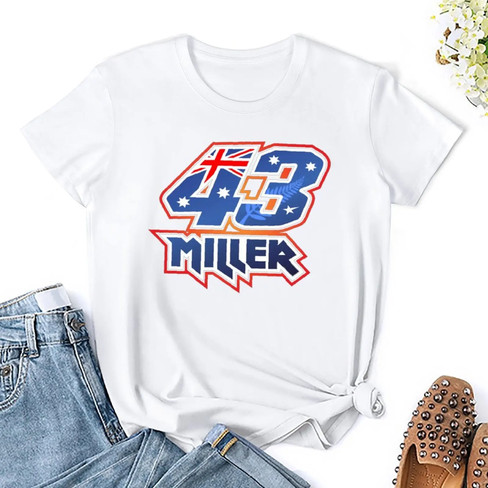 Jack Miller Number 43(2) Classic Round Neck T-shirt Campaign T-shirts Novelty Funny Geek Leisure