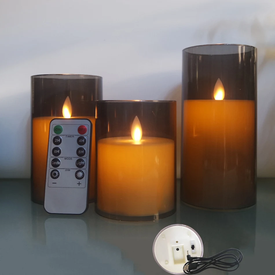 Rechargeable Flameless Pillar Candles 2