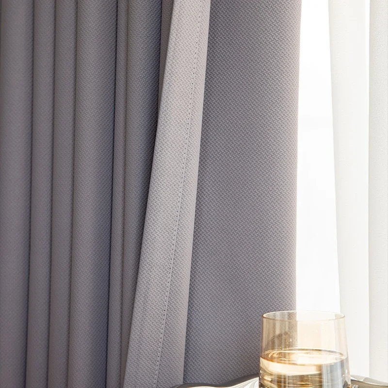 Blackout Curtains for Living Dining Room Bedroom Fully Blackout Cotton and Linen Light Luxury New Thickened Curtain Custom