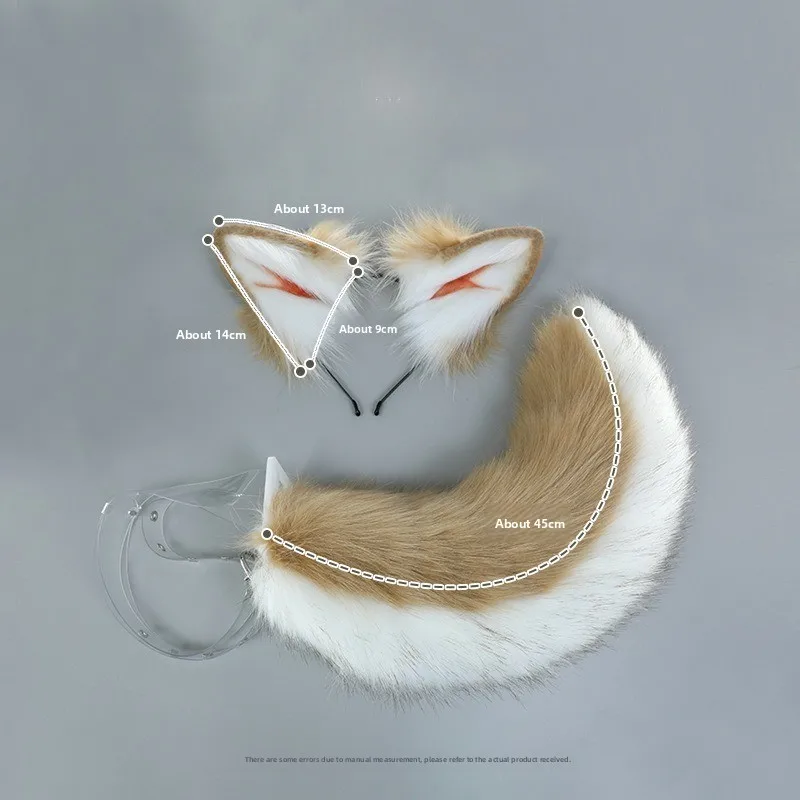 

New Brown Anime Simulation Headwear Beast Tail Wolf Ear Cat Ear Fox Ear Hair Hoop Custom Cosplay Halloween Accessories