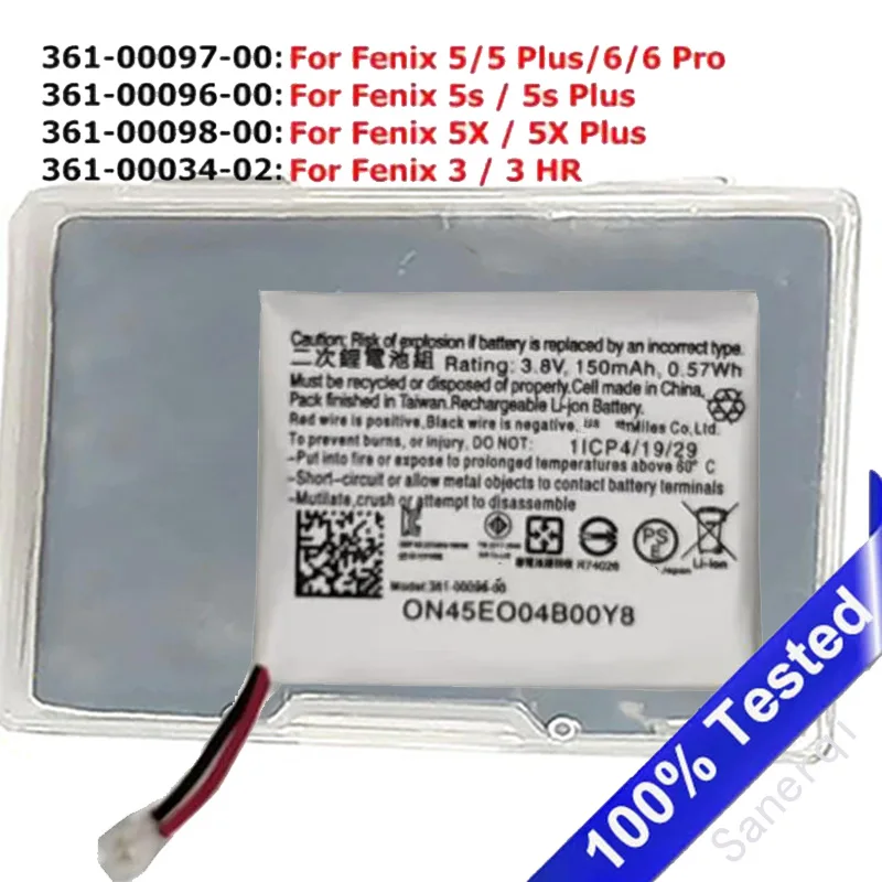 

361-00097-00 361-00098-00 361-00096-00 For Garmin Fenix 3 HR 5S 5F 5 Plus 6X 6 Pro 5X Forerunner 935 945 Approach S60 Battery