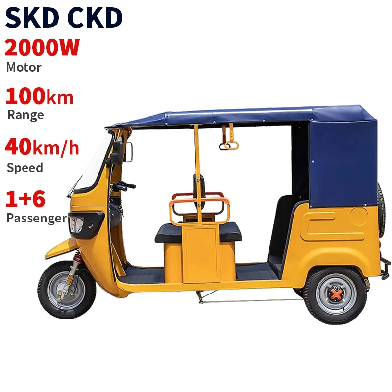 Customizable Electric Tricycle 2000W 12inch 40km/h Speed Closed Electric Passenger Tricycle Powerful Prices for Adults