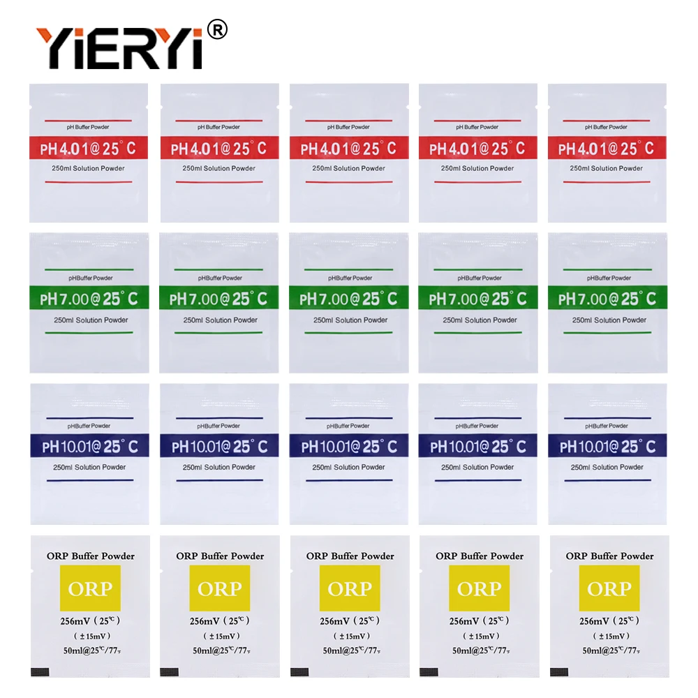 PH Buffer Powder Calibration Set PH4.01 PH6.86 PH9.18 ORP 256MV KCL Solution Powder For PH Meter Tester Aquarium Hydroponics