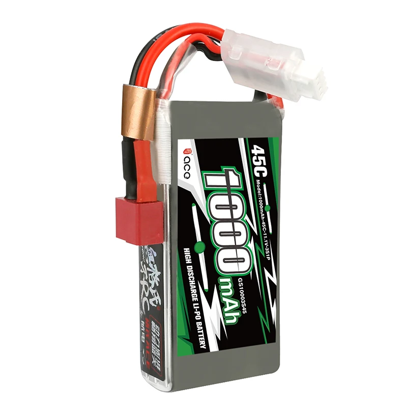 Gens ace RFLY 1000mAh 2S 3S 7.4V 11.1V 45C Lipo Battery with Dean T Plug for Traxxas Boat Heli Fixed Wing Drone Plane Car