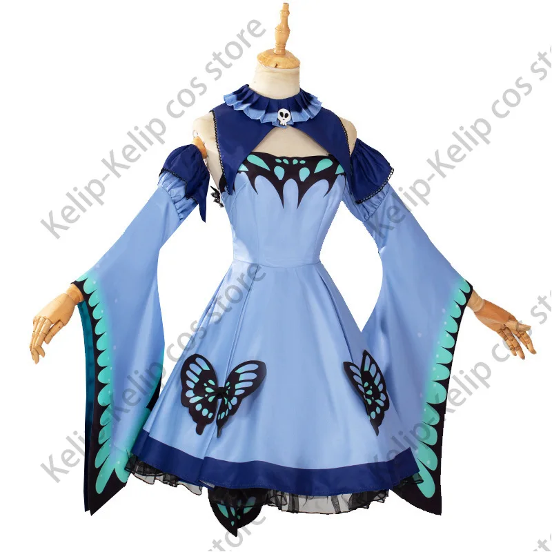 Hololive Fantasie Uruha Rushia Cosplay Kostüm und Accessoires Vtuber Rushias Perücke Kopf bedeckung Halloween Party Prinzessin Kleid