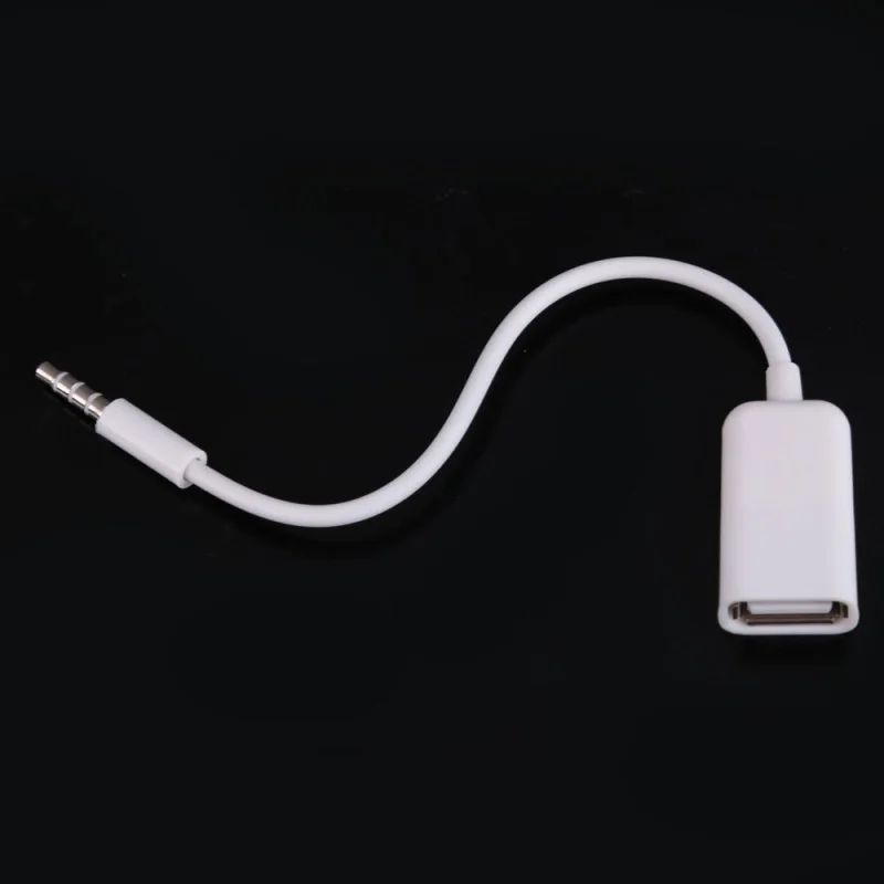 USB Female to AUX 3.5mm Male Jack Plug Audio Converter Adapter Data Cable