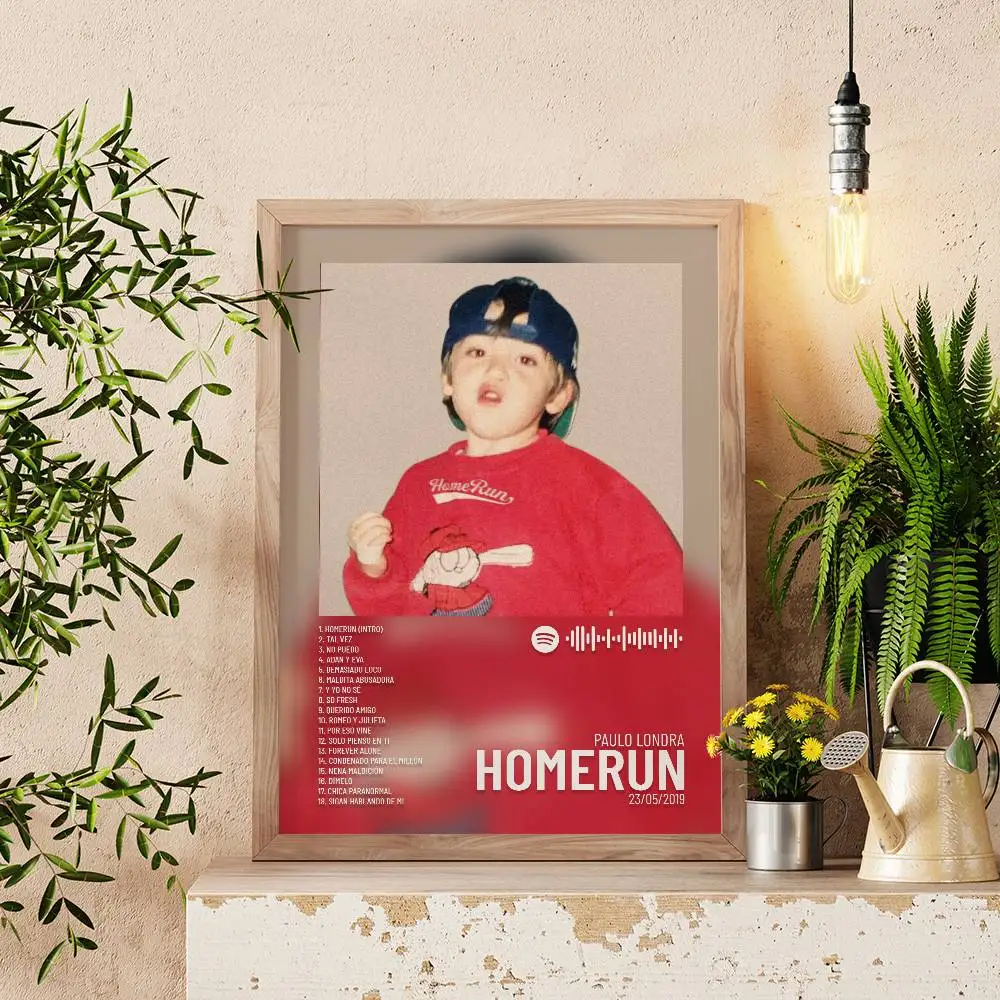 Póster de Paulo Londra Homerun, arte autoadhesivo, pegatina de papel impermeable, cafetería, Bar y habitación