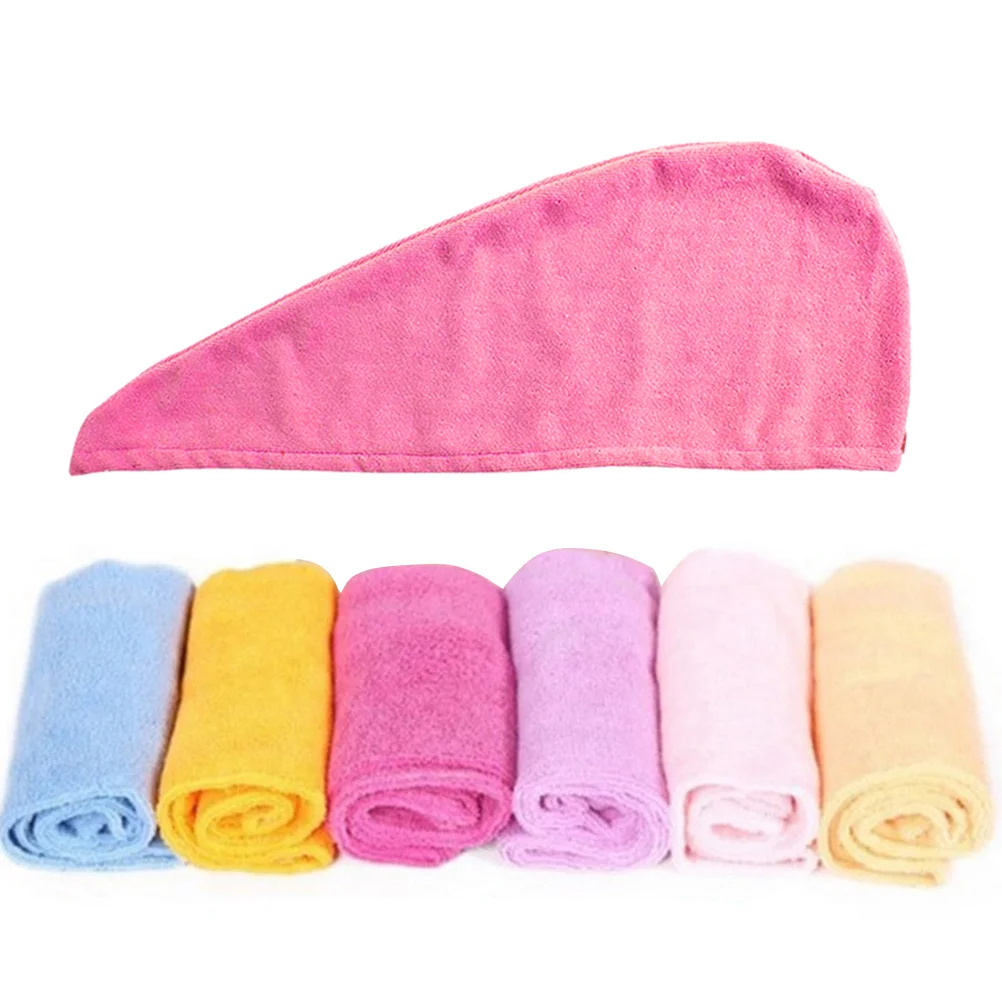 غطاء سميك من الألياف الدقيقة لتجفيف الشعر، غلاف سريع الامتصاص للشعر الطويل، سريع الجفاف، مريح، خفيف الوزن، قبعة تجفيف الشعر باللون الأحمر الوردي