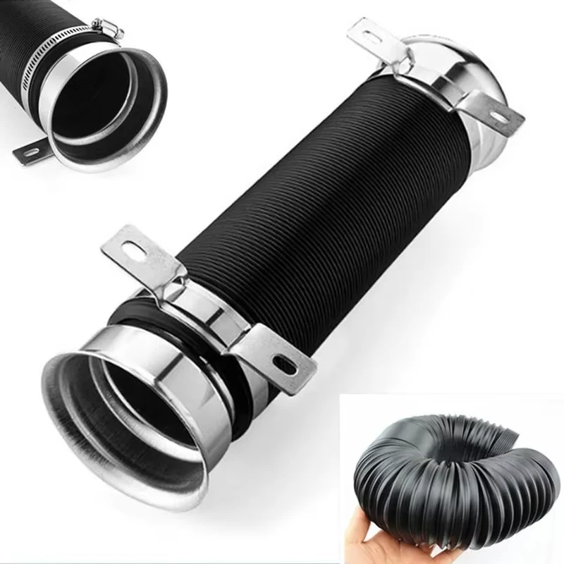 1Pcs 76MM Car Cold Air Turbo Intake Inlet Pipe Adjustable Flexible Duct Tube Hose Cold Feed Duct Pipe