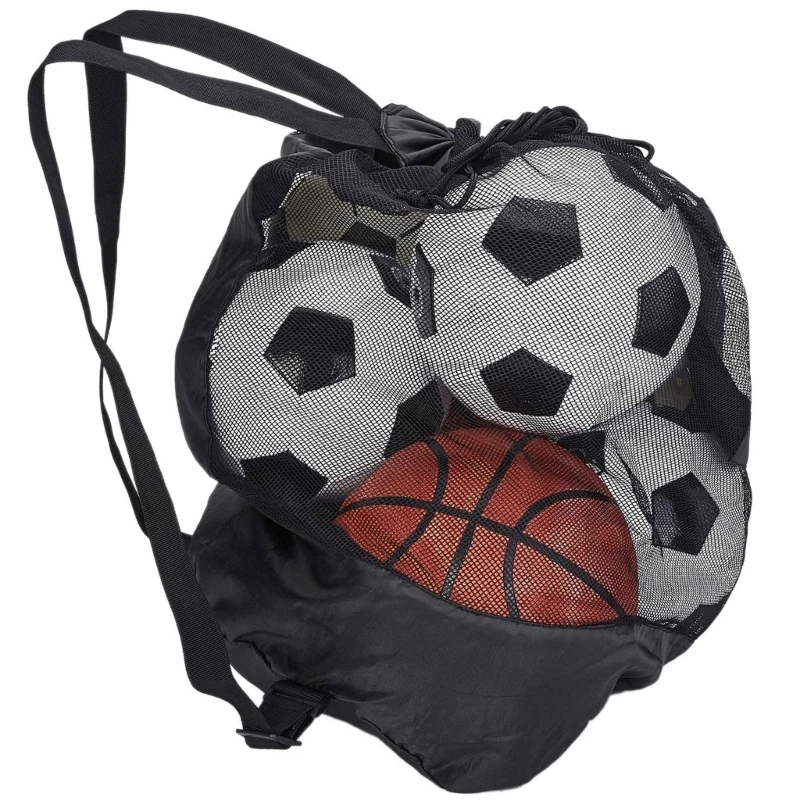 Large Capacity Net Ball Bag Portable Basketball Carry Bag for Outdoor Exercise