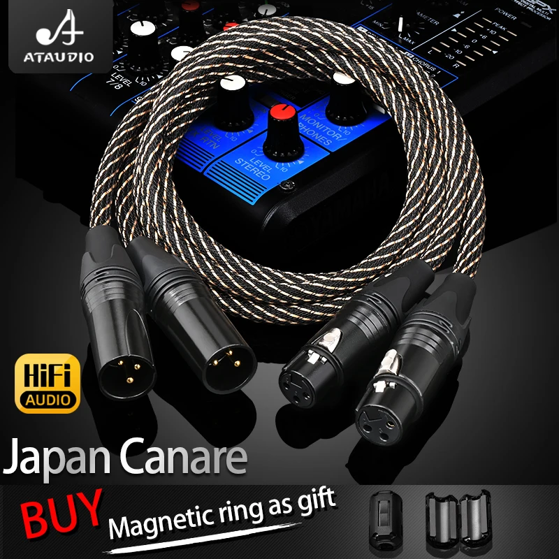 Hifi 2XLR Audio Cable Hi-End 4N OFC 3 Pin XLR Male to Female Audio Cord for Microphone Mixer