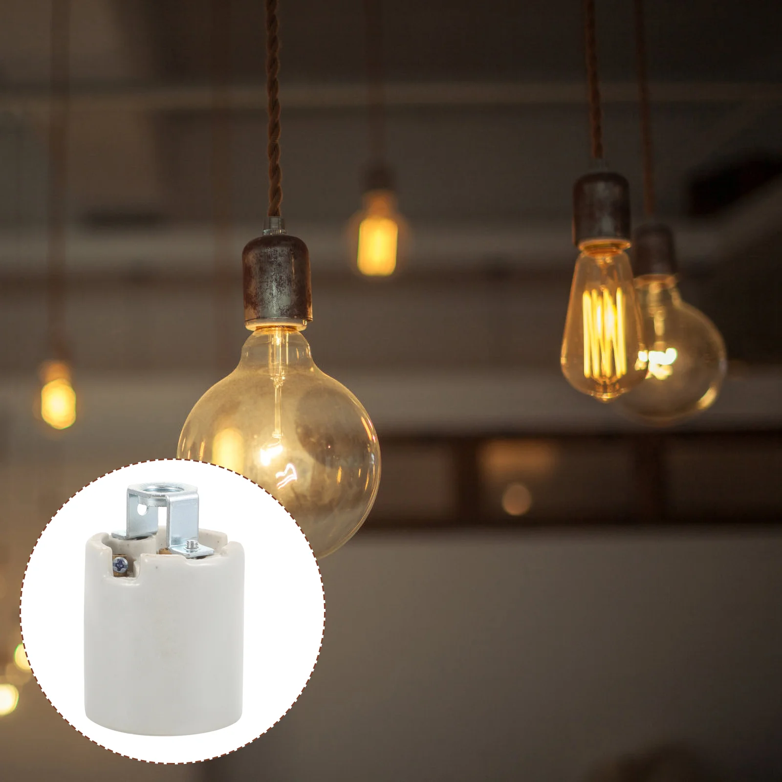 

E26 Light Socket Ceramic Light Bulb Outlet Edison Bulb Pendant Light Sockets Candelabra Base Socket Chandelier