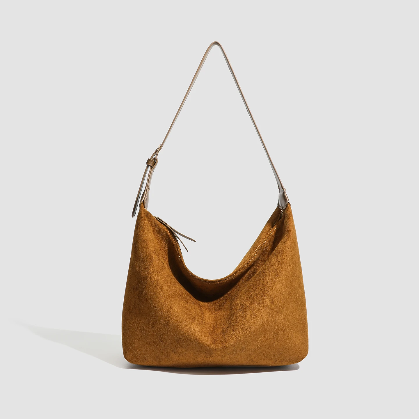 

2026, осенне-зимняя новая женская высококачественная замшевая сумка для подмышек, простая повседневная сумка в стиле ретро, большая вместительная сумка на плечо