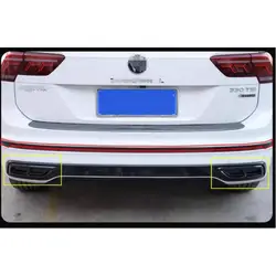 Car Tail Throat Decorative Frame Tail Muffler Exhaust Pipe Output Cover for VW TIGUAN 2022-2024