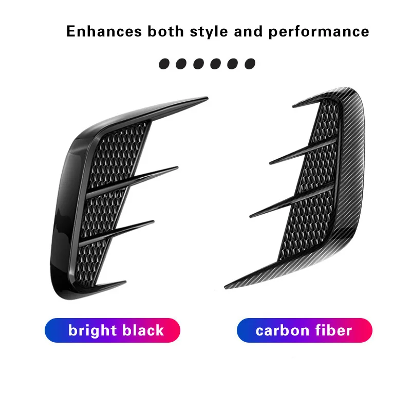 Car Universal Carbon Color Fender Trim Car Sticker Shark Gills Simulation Exhaust Side Intake Hood Body Sticker Accessories - view 3