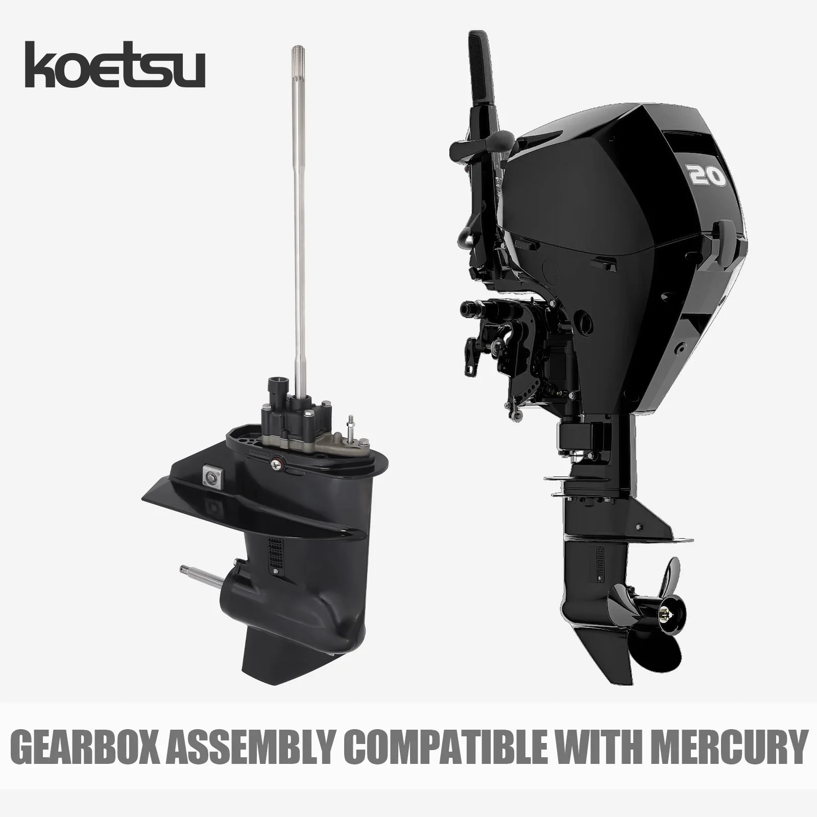 

KOETSU Outboard Motor Gearbox Assembly — Compatible with Mercury Outboard Lower Unit Assemblies 8M0134483 8M0134484