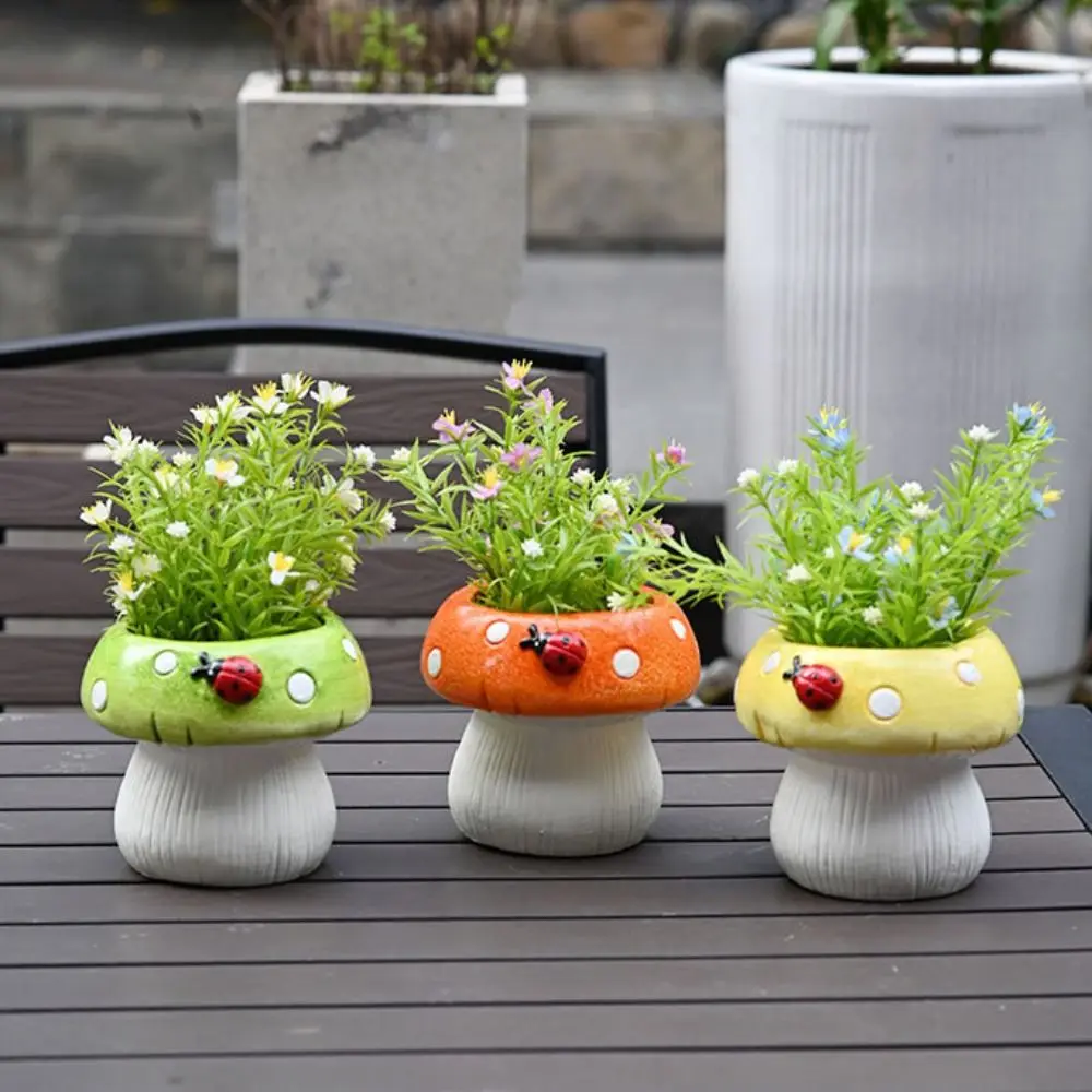 

Cute Ceramic Mushroom Vase Exquisite Modern Flower Pot Creative Hydroponic Plant Utensils Bedroom