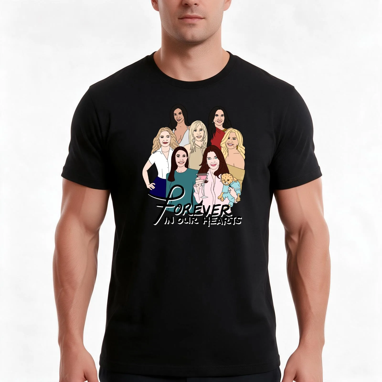 Retired Housewives T-Shirt, Summer Casual Cotton Tee, Oversized Streetwear Tops, Vintage Graphic Print, Loose Fit Short Sleeve