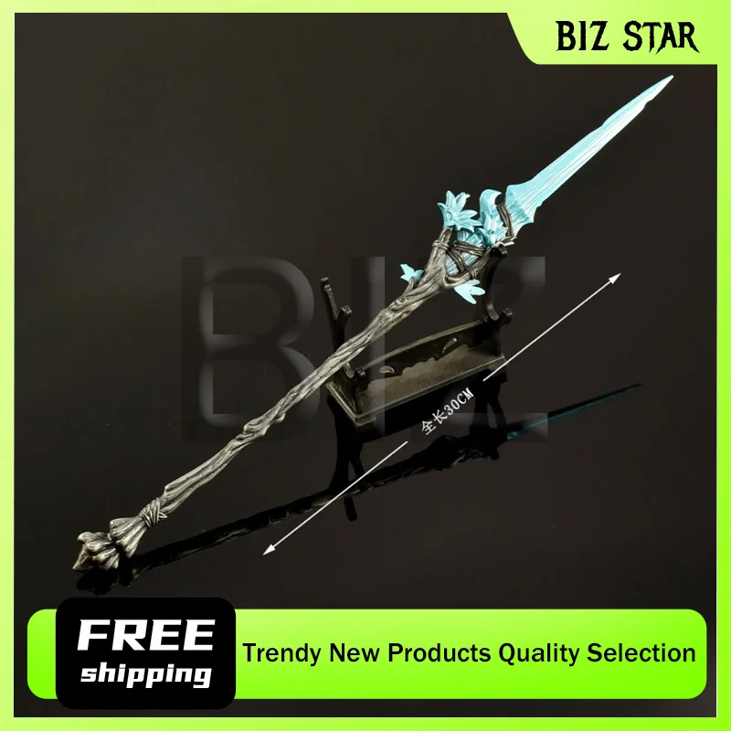 30cm/11.81in elementos periféricos de jogo sonho lança arma modelo katana cosplay adereços artesanato de metal brinquedos ornamentos de mesa presentes do menino