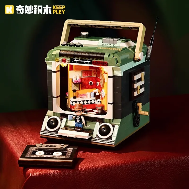 Genuine Keeppley Building Blocks Jay Chou's Official Anime Magnetic Tape Drive Model Decorate Educational Kids Puzzle Toys Gifts