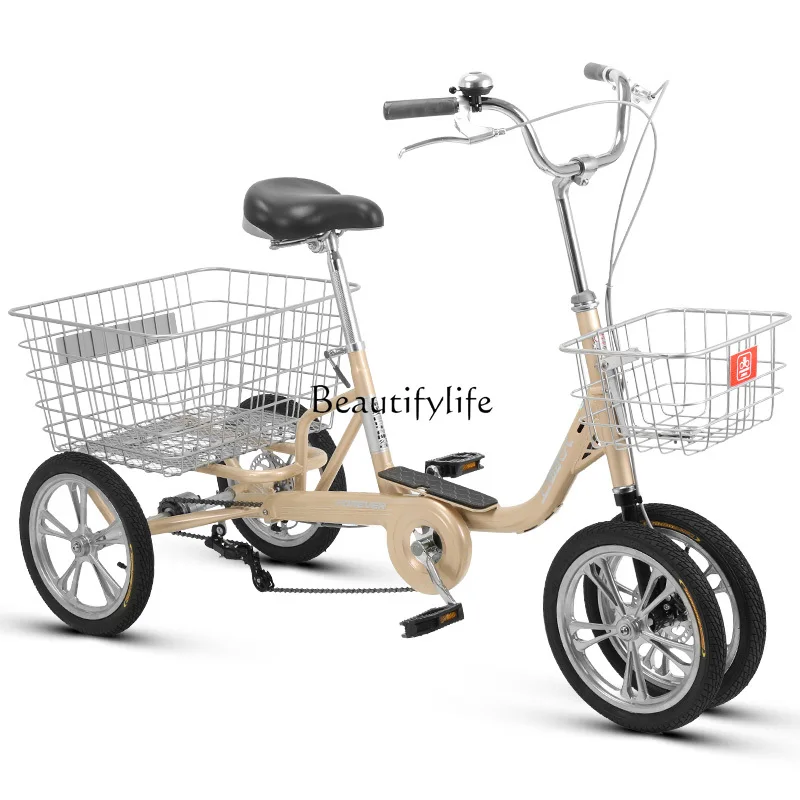 

yj15 Tricycle Elderly Pedal Scooter Small Human Bicycle Adult Cargo Bicycle