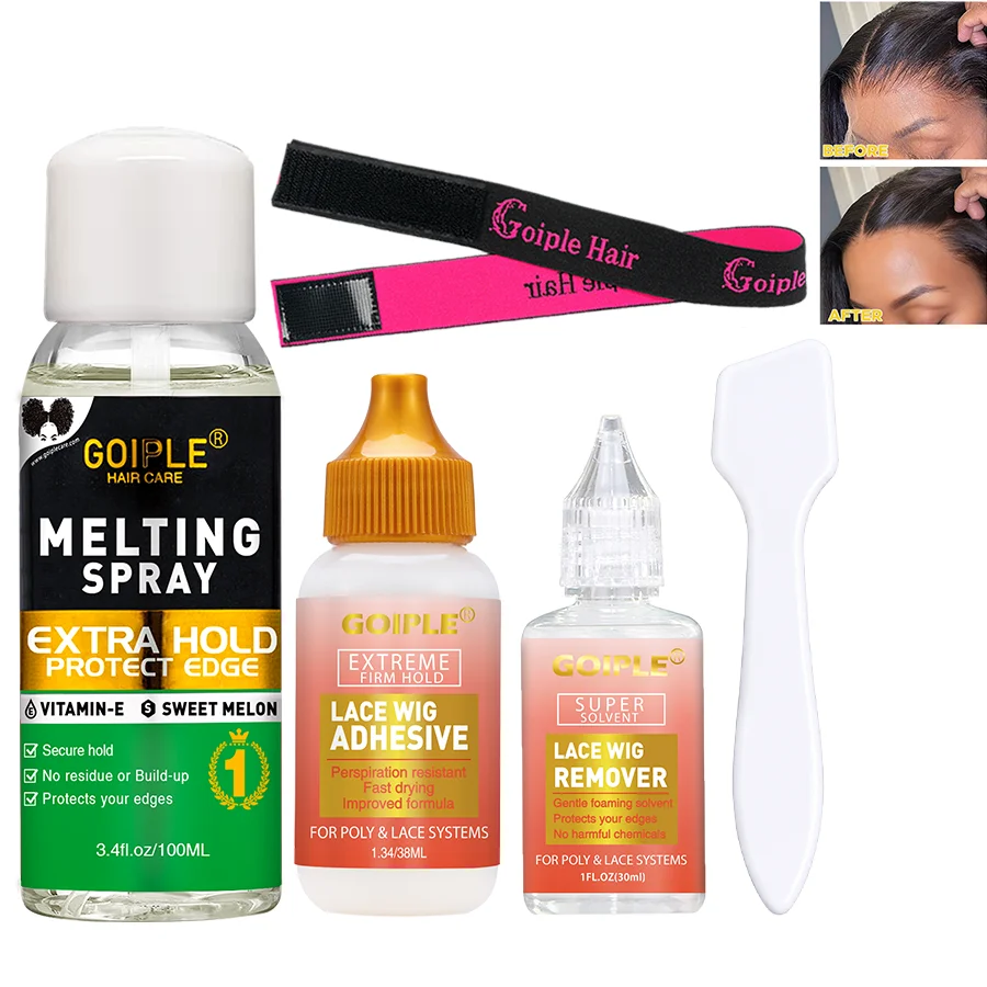GOIPLE Lace Wig Kit with Melting Spray Lace Glue Remover Applicator Extra Hold No Residue Lace Glue for Lace Wig Women