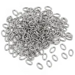 200PCS Stainless Steel Jump Rings Metal Oval Open Split Ring for Jewelry Making Supplies Loops Connectors Material Wholesale