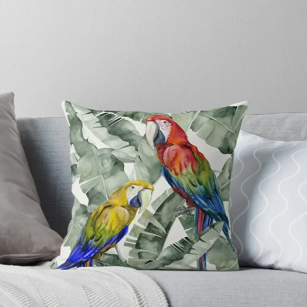 

PARROTS IN THE JUNGLE Throw Pillow autumn pillowcase pillow cover luxury Sofa Pillow Cover Luxury Cover