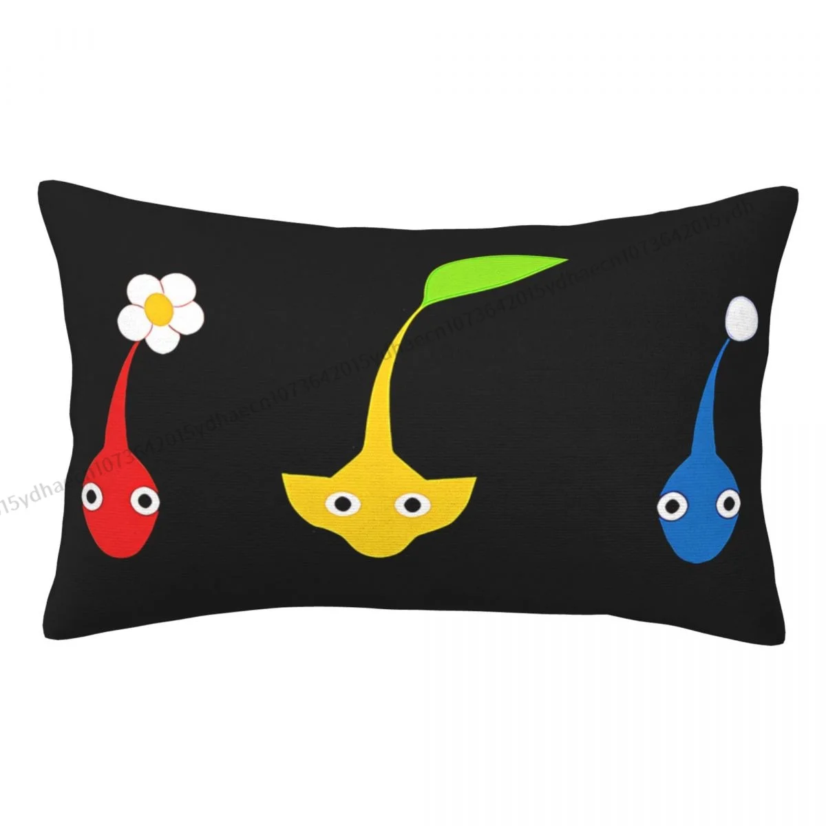 

Red Yellow Blue Printed Pillow Case Pikmin Game Backpack Cojines Covers Washable Sofa Decor Pillowcase