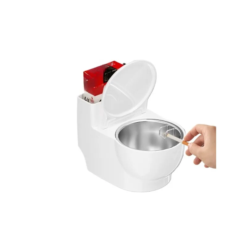 

Creative ashtray household with cover living room stainless steel office bedroom bathroom toilet ashtray anti-smoke fly ash
