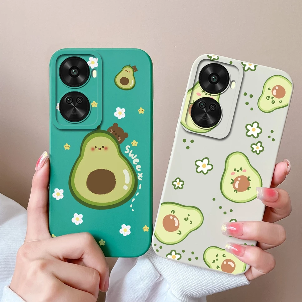 Phone Case For Huawei Nova 12 SE Soft Lightweight Liquid Silicone High Quality Shockproof Pretty Avocado Back Cover Fundas Coque