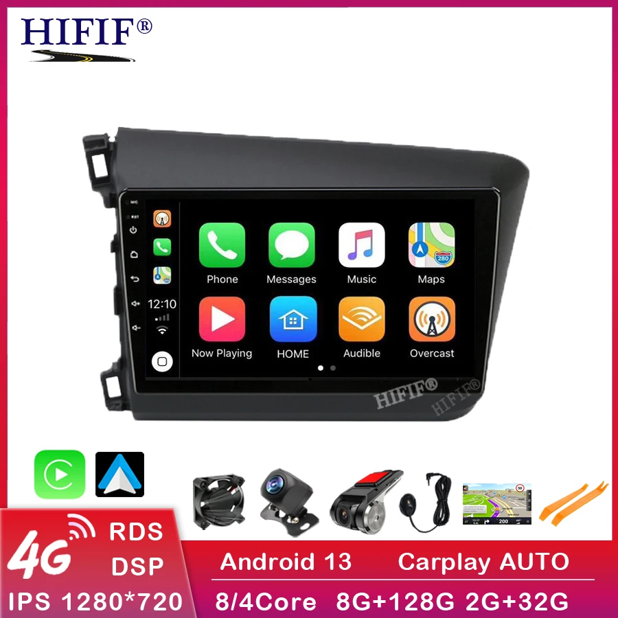 

9" 4G+WiFi DSP RDS 2.5D 2din Android Car Radio Multimidia Video Player Navigation GPS For HONDA CIVIC 2012-2015 Head Unit