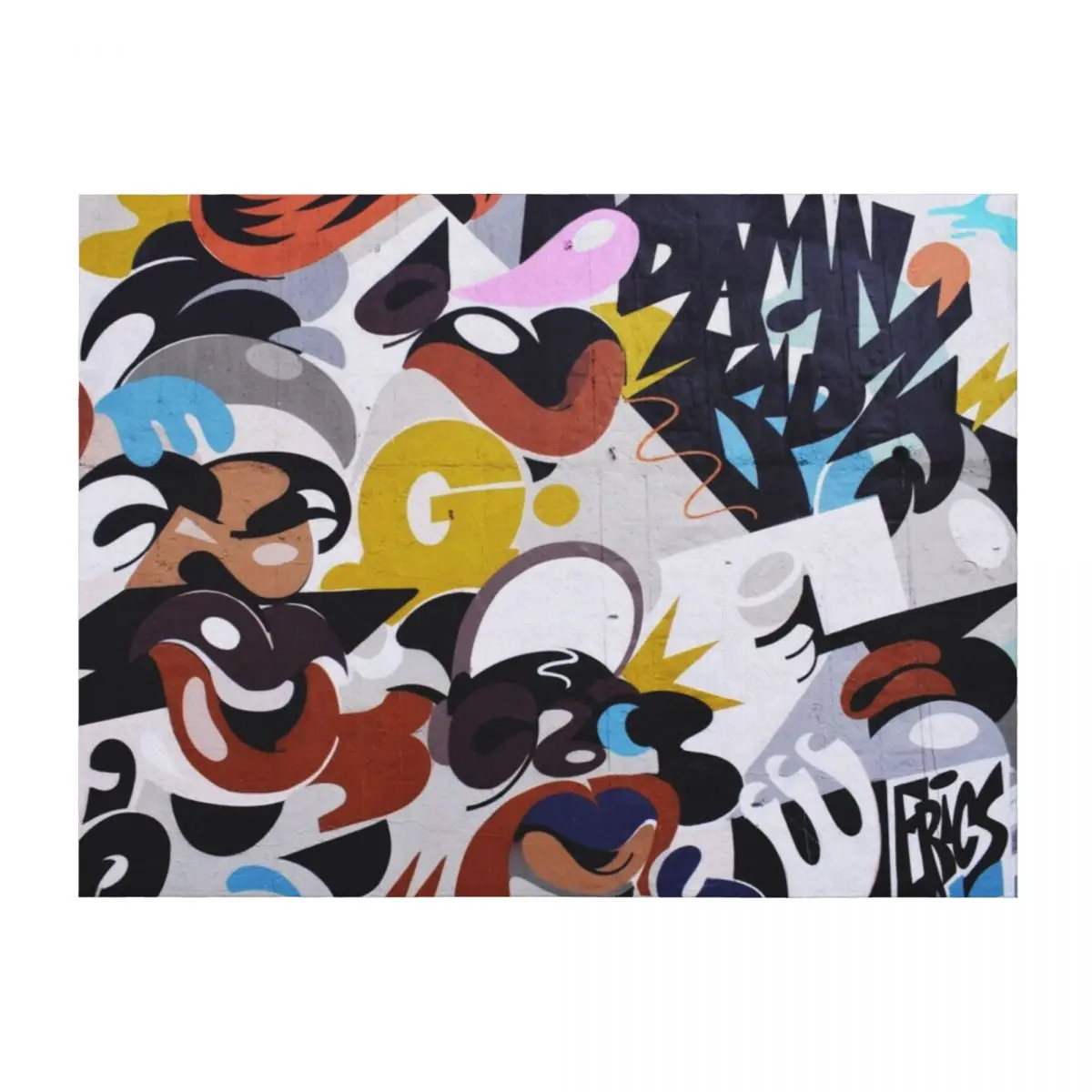 

Graffiti Urban colorful graffiti city wall hip hop lips Throw Blanket Picnic Camping Luxury Throw Stuffeds Blankets