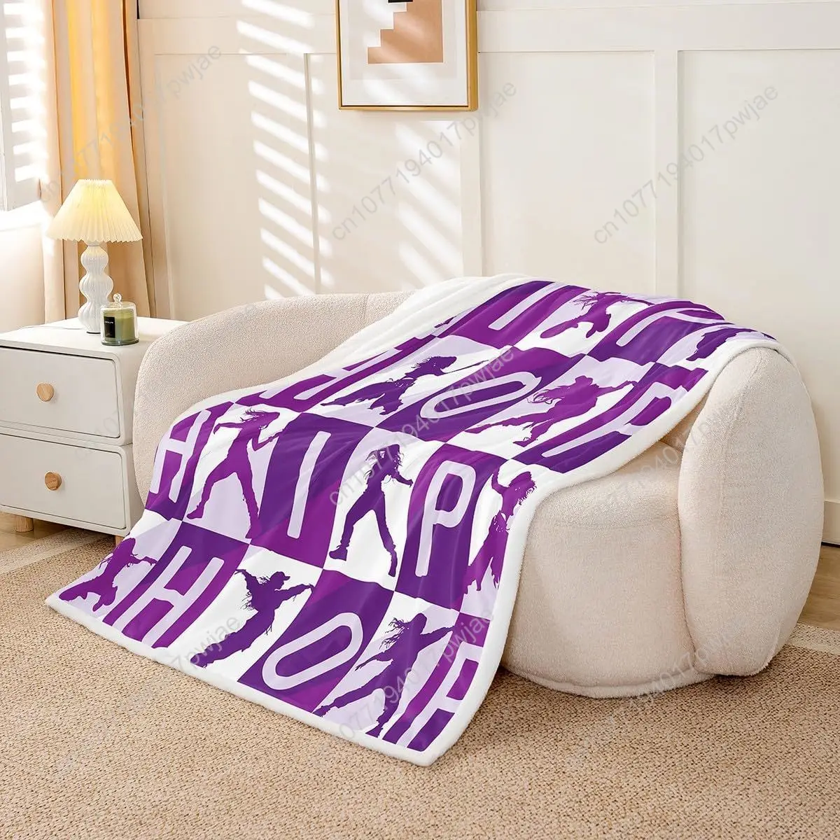 Feelyou Hip Hop Style Throw - Street Dance Fleece Sherpa Blanket for Couch Chair Sofa - Warm Plush Throw