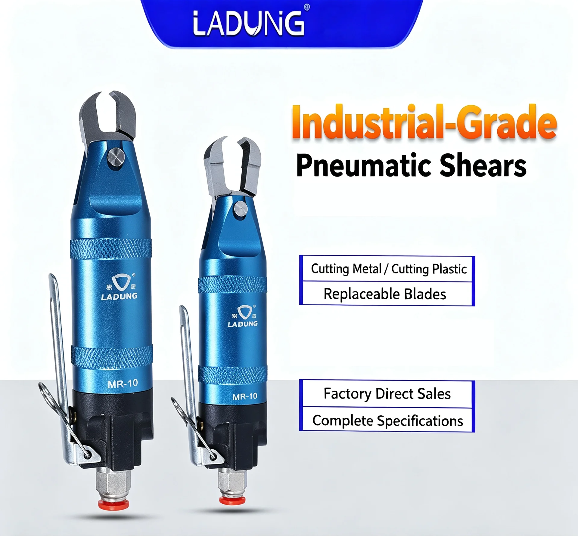 MR-10 Hand-Operated Pneumatic Scissors Hard Sharp Cutter Cutting Tools for Metal Wire Plastic Electronic Component PVC Nipper