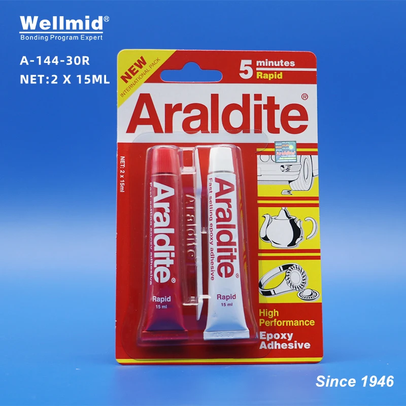 Araldite 2 × 15 ml 2 x 17 ml Original klarer 5-Minuten-Schnell-Hochleistungs-Epoxidkleber für Holz, Haushalt, Glasschmuck, AB-Kleber – Detail 2